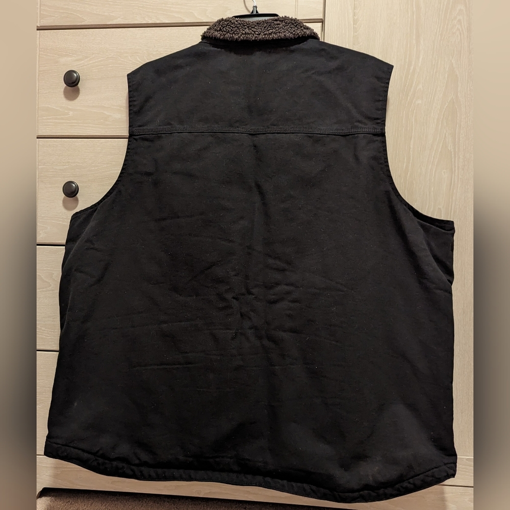Carhartt Men's Loose Fit Duck Sherpa Lined Mock Neck Vest 3XLT 3XL Tall Black - Picture 5 of 5